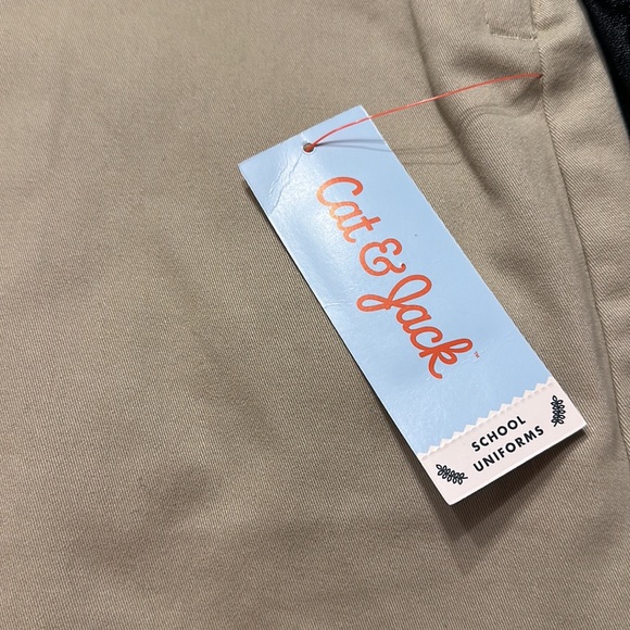 Girls' Stretch Uniform Pleated Twill Skort Side Zipper- Cat & Jack™ Beig… - Picture 8 of 11